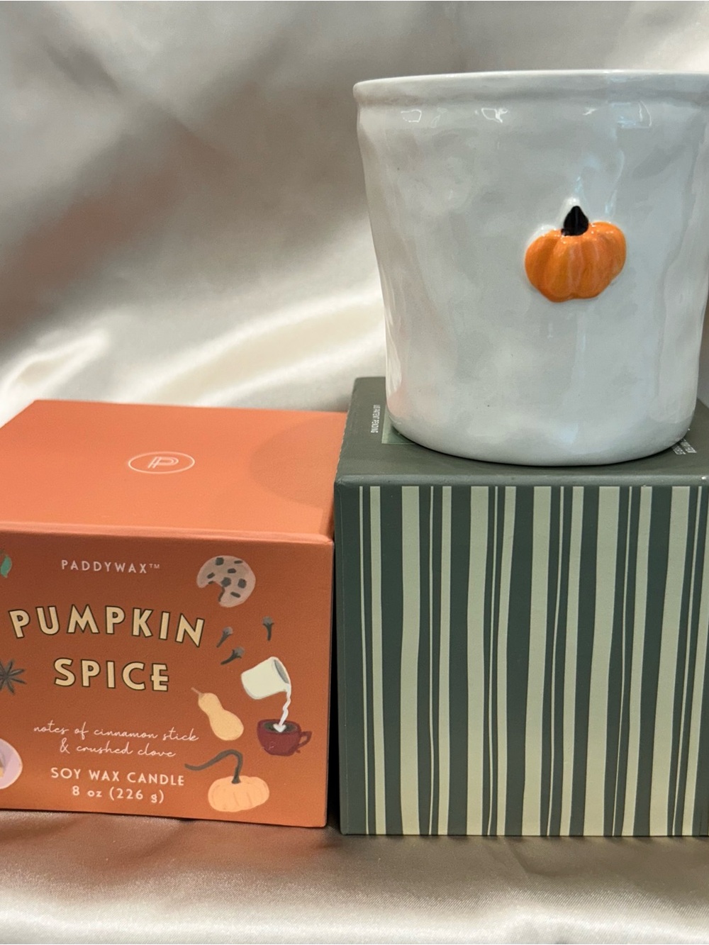 Pumpkin Spice White Ceramic Candle from Paddywax